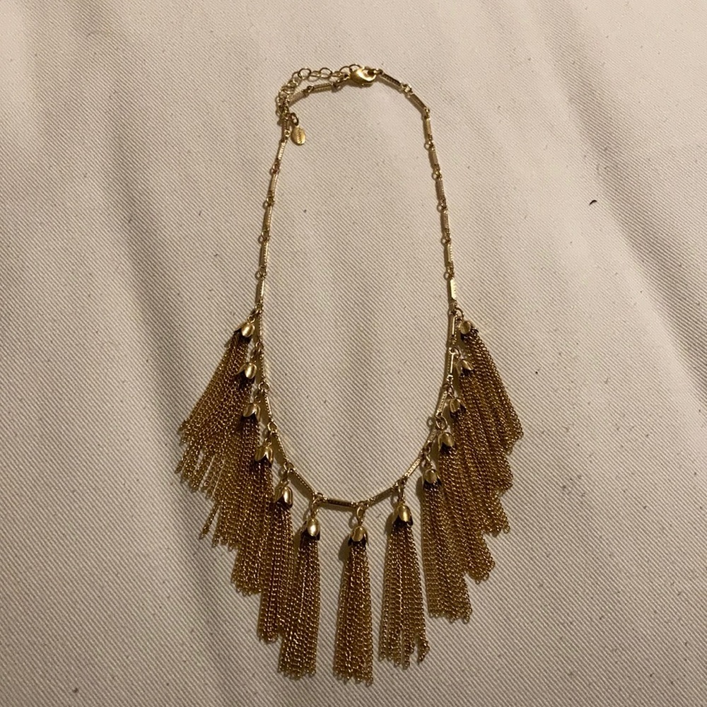 Gold Tassel Statement Necklace
